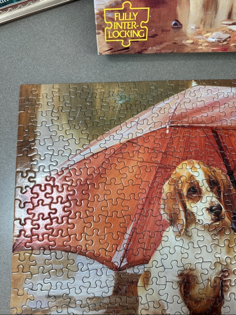 Guild 550-Piece Puppies with Umbrella Jigsaw Puzzle - Orange/Brown - Picture 4 of 10